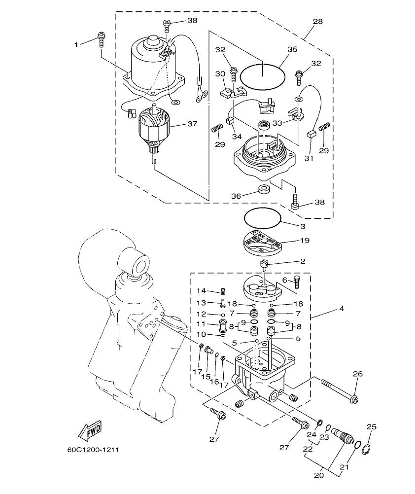 Fig. 22 – POWER TRIM & TILT ASSY 2