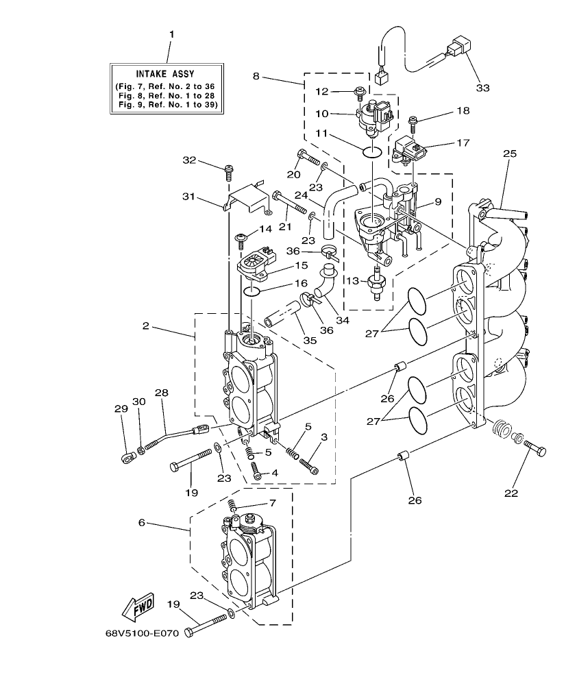 F115TR-2009 – section 7 INTAKE 2 parts diagram