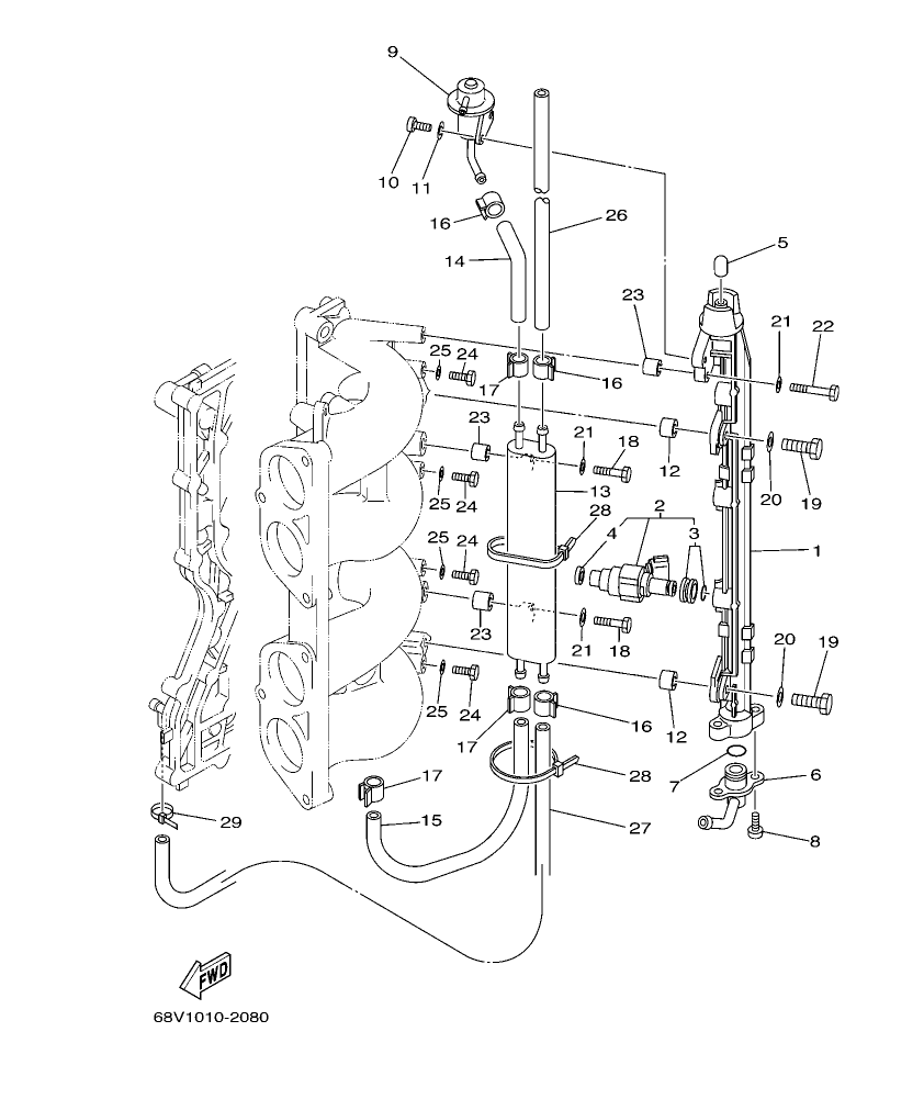 F115TR-2009 – section 8 FUEL INJECTION NOZZLE parts diagram