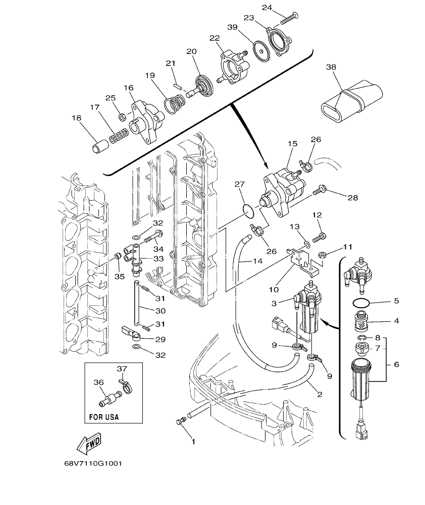 F115TR-2009 – section 10 FUEL 1 parts diagram