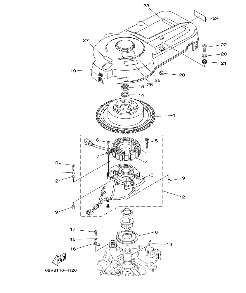 F115TR-2009 – section 12 GENERATOR parts diagram