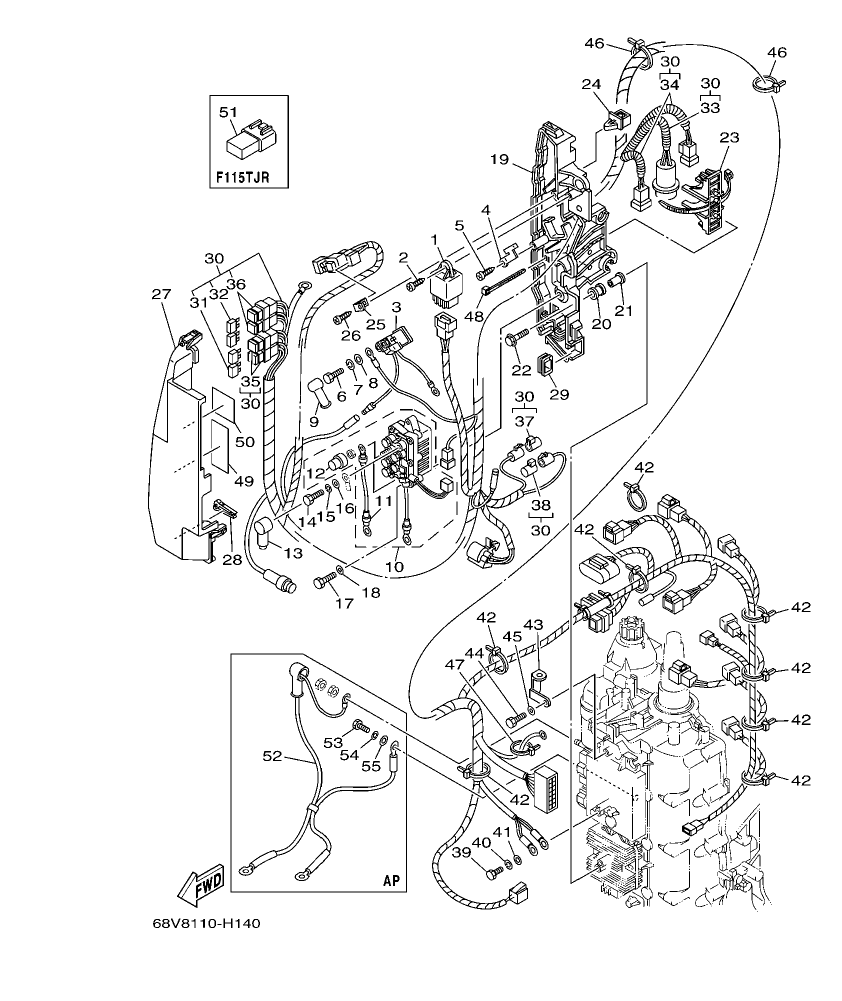 F115TR-2009 – section 14 ELECTRICAL 2 parts diagram