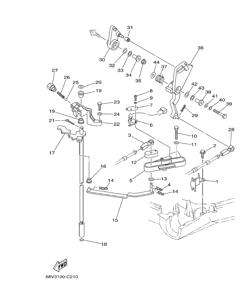 F115TR-2009 – section 18 CONTROL parts diagram