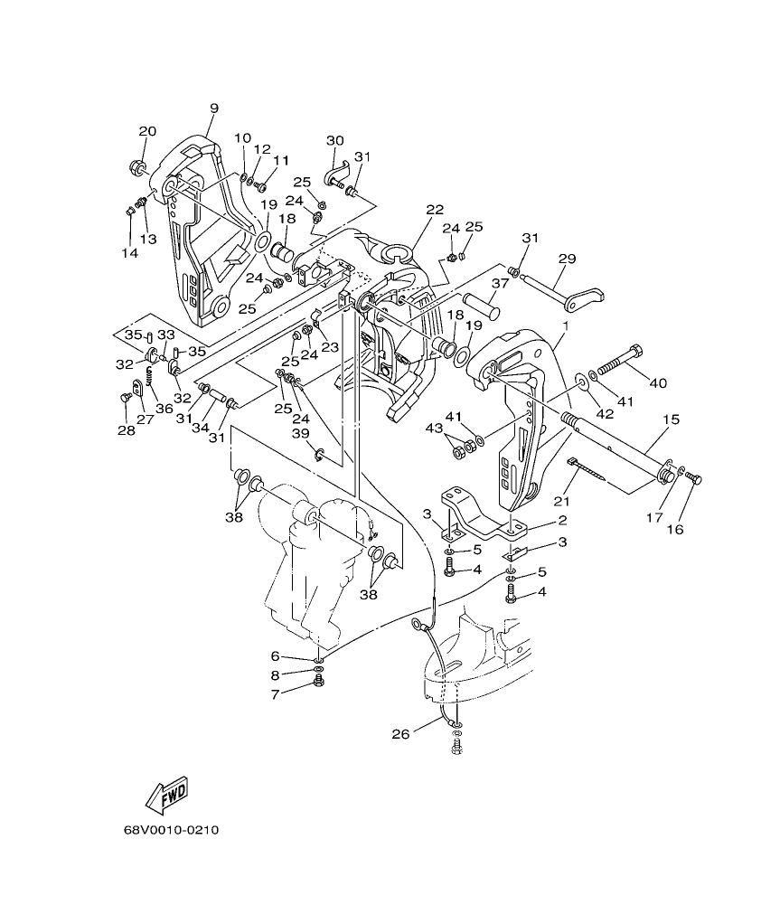 F115TR-2009 – section 19 BRACKET 1 parts diagram