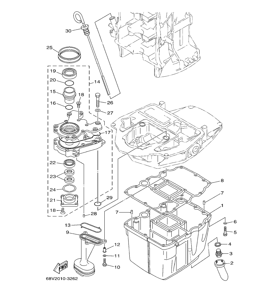 F115TR-2009 – section 24 OIL PAN parts diagram