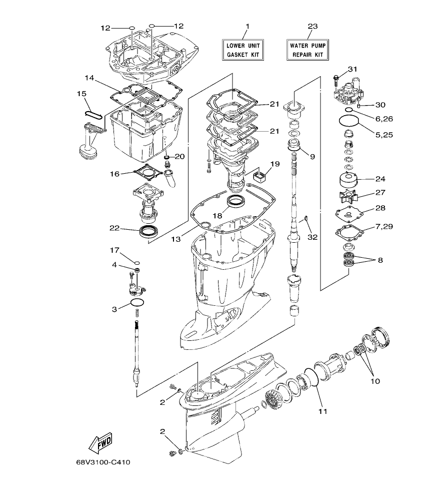 F115TR-2009 – section 29 REPAIR KIT 2 parts diagram