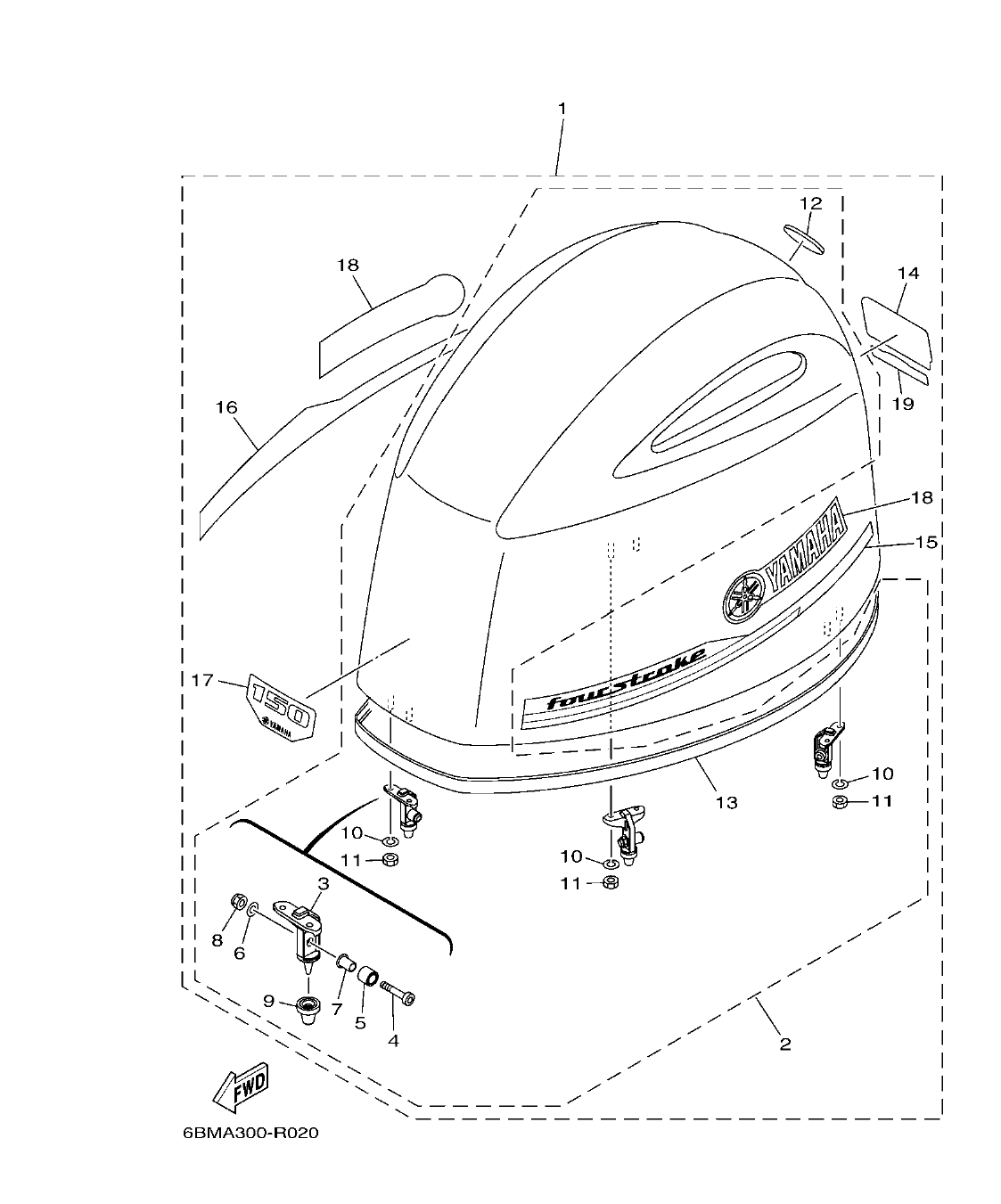 Fig. 2 – TOP COWLING SOPORTE SUPERIOR diagram