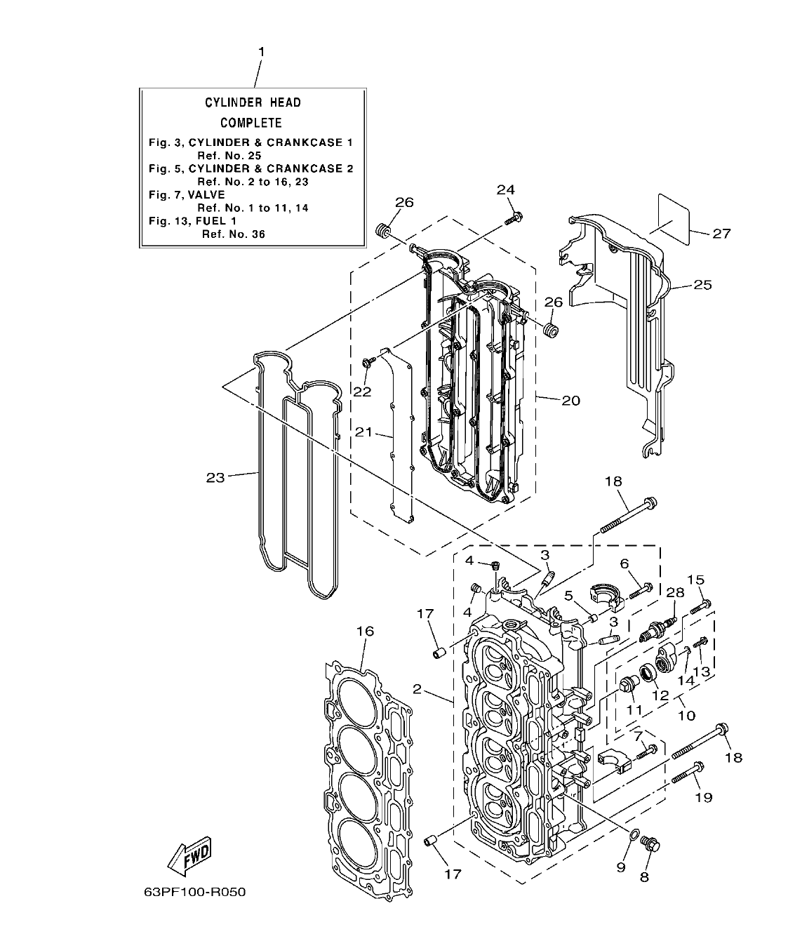 Fig. 5 – CYLINDER & CRANKCASE 2 CILINDRO & CARTER 2 diagram