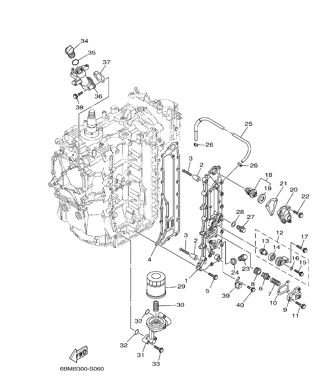FL150FET'19 – section 6 CYLINDER & CRANKCASE 3 CILINDRO & CARTER 3 parts diagram