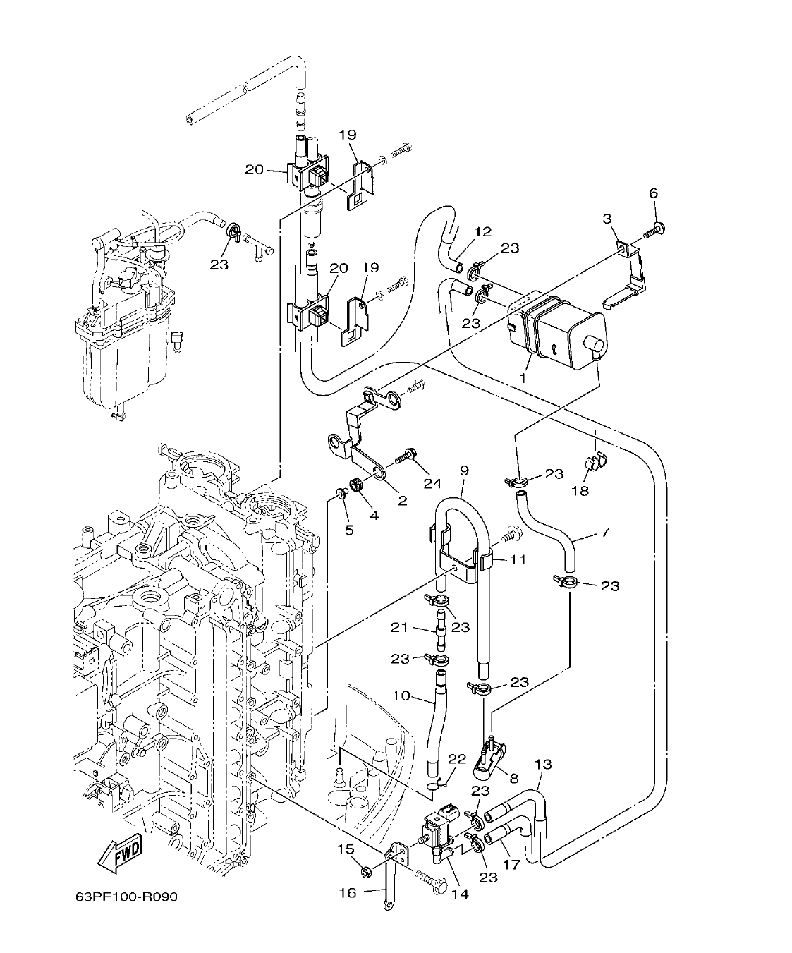 FL150FET'19 – section 9 INTAKE 2 ADMISION 2 parts diagram