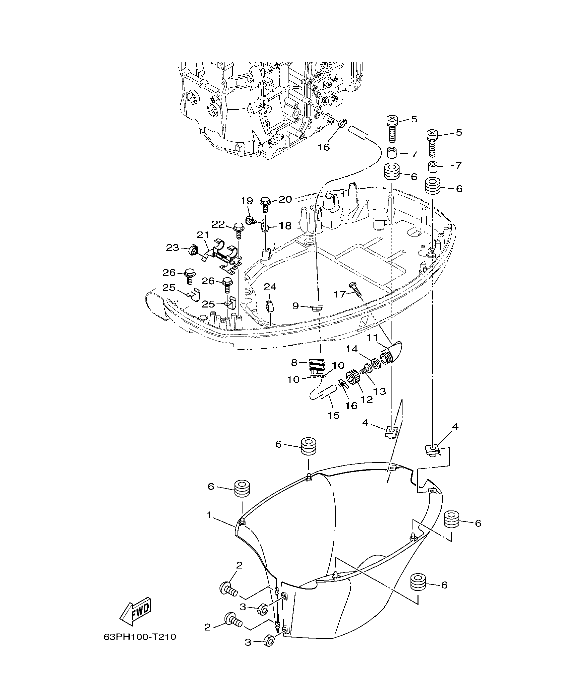 Fig. 21 – BOTTOM COWLING 2 CUBIERTA INFERIOR 2 diagram