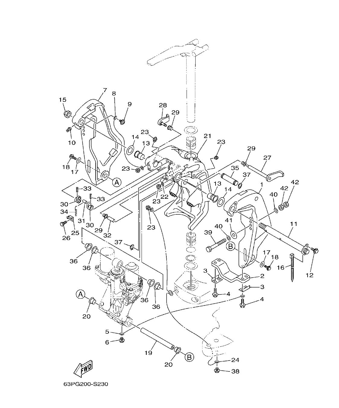 FL150FET'19 – section 23 BRACKET 1 SOPORTE 1 parts diagram