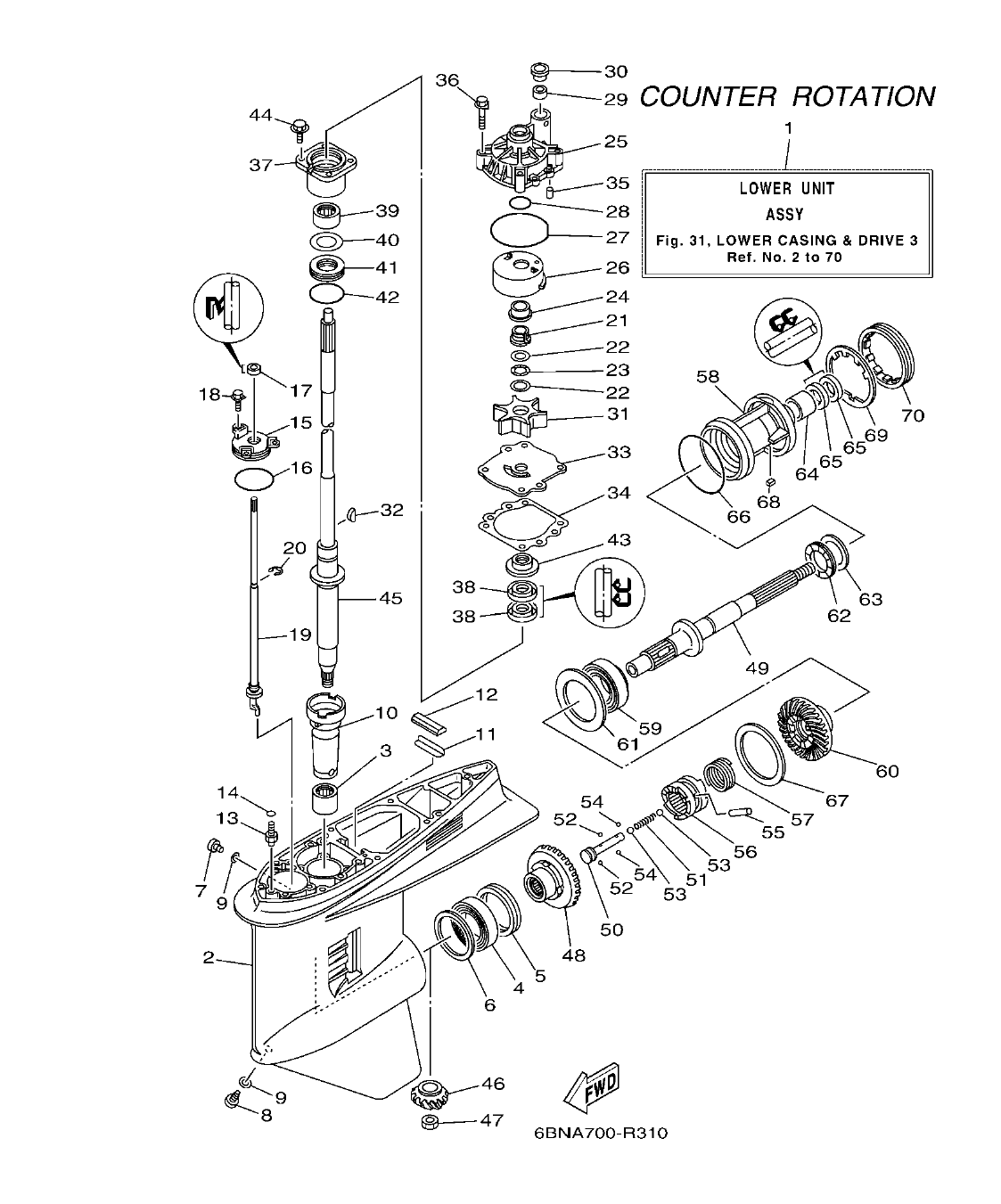 Fig. 31 – LOWER CASING & DRIVE 3 IMPULSOR E INFERIOR 3 diagram