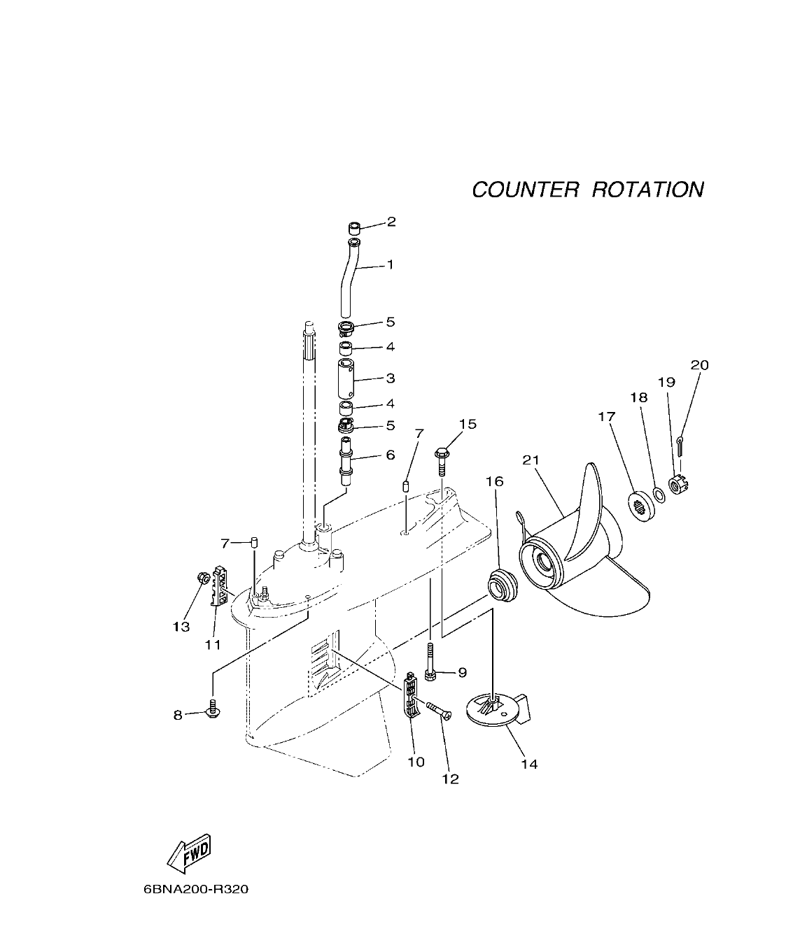 FL150FET'19 – section 32 LOWER CASING & DRIVE 4 IMPULSOR E INFERIOR 4 parts diagram