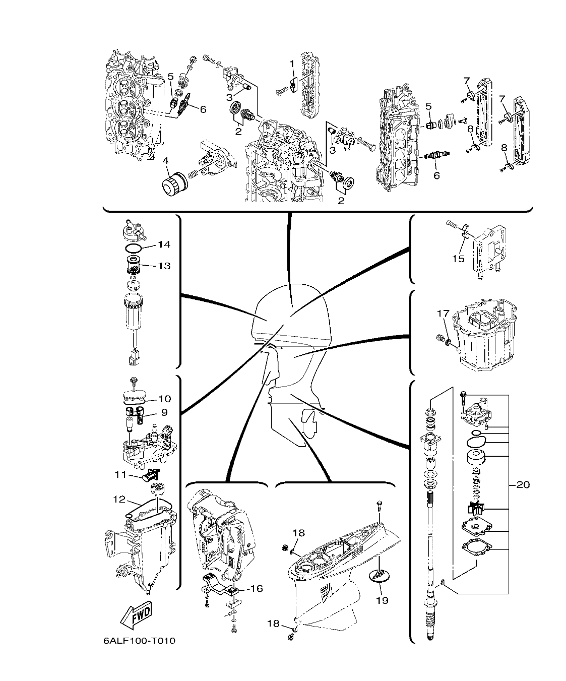 F200BET'19 – section 1 SCHEDULED SERVICE PARTS PARTES DE REPUESTO TEMPORALES parts diagram