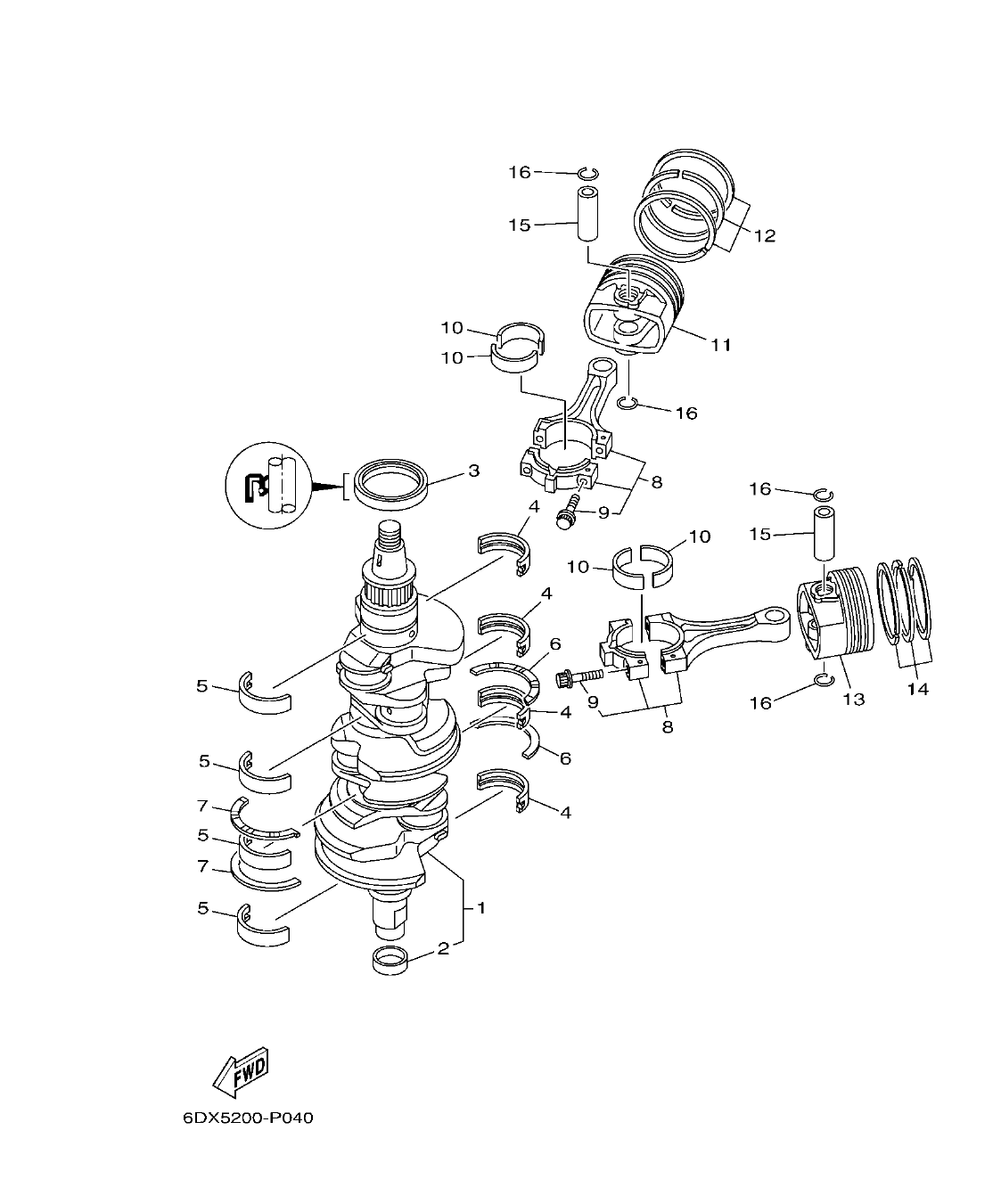 F200BET'19 – section 4 CRANKSHAFT & PISTON CIGUENAL & PISTON parts diagram