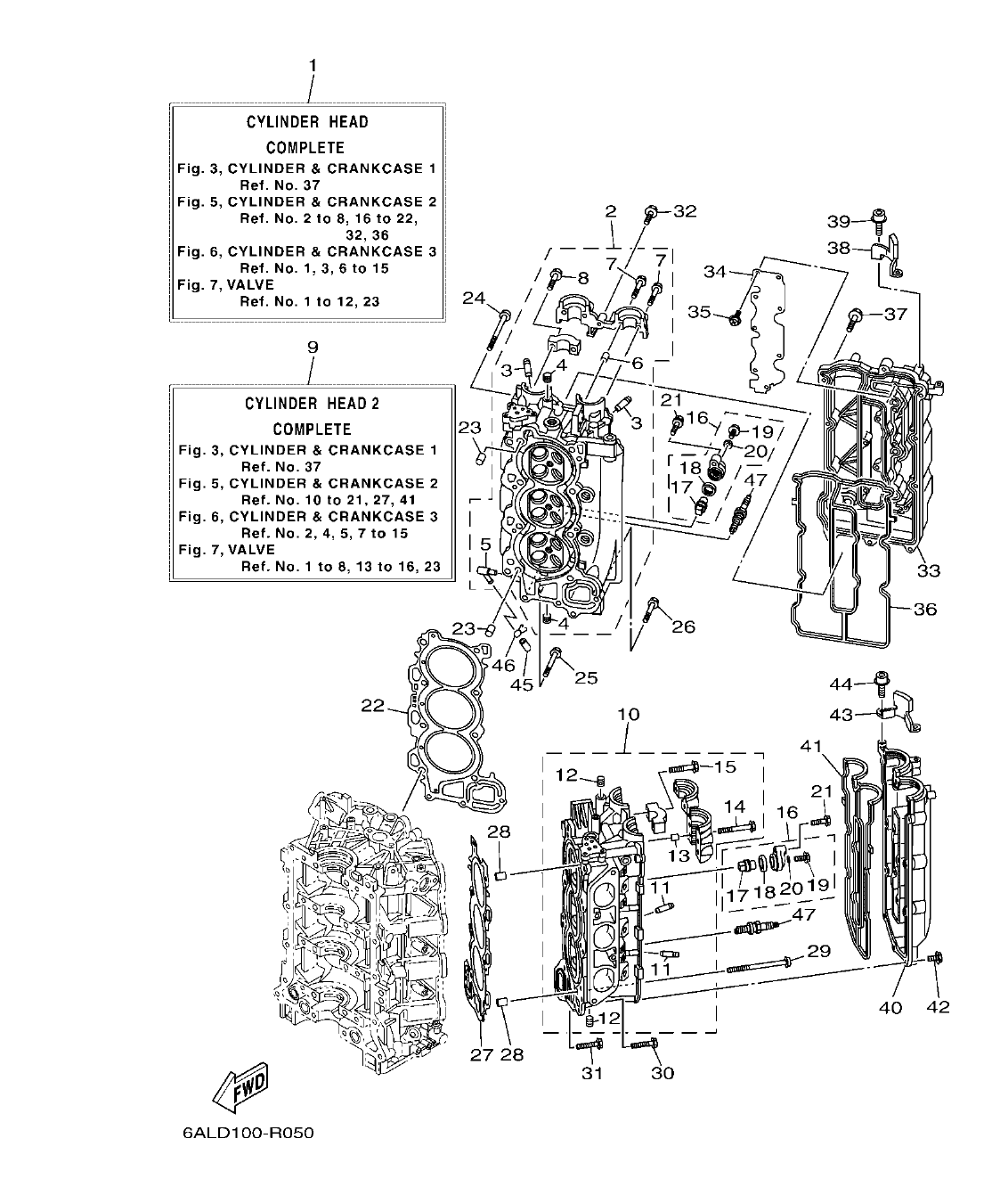 F200BET'19 – section 5 CYLINDER & CRANKCASE 2 CILINDRO & CARTER 2 parts diagram