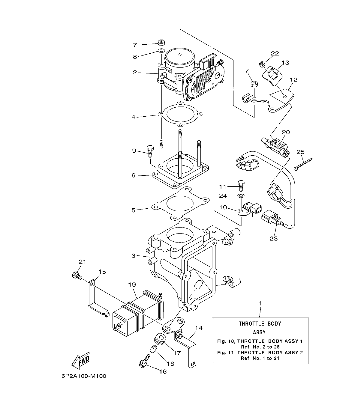 F200BET'19 – section 10 THROTTLE BODY ASSY 1 CAJA DE ACELERADOR COMPL 1 parts diagram