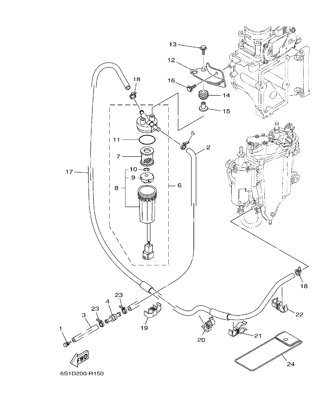 F200BET'19 – section 15 FUEL 1 COMBUSTIBLE 1 parts diagram