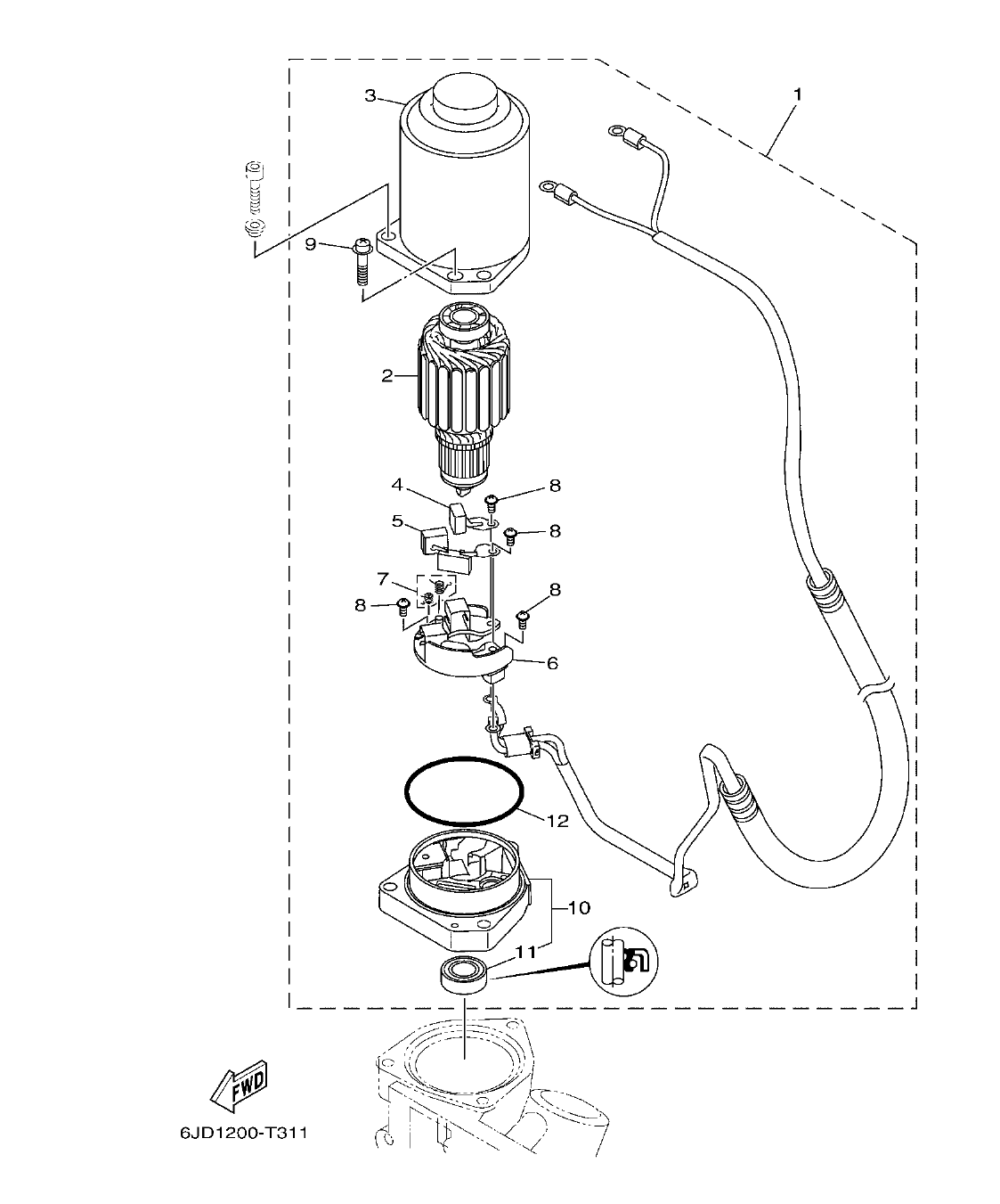 F200BET'19 – section 29 POWER TRIM & TILT ASSY 2 COMPONER Y PODER VARILLA 2 parts diagram