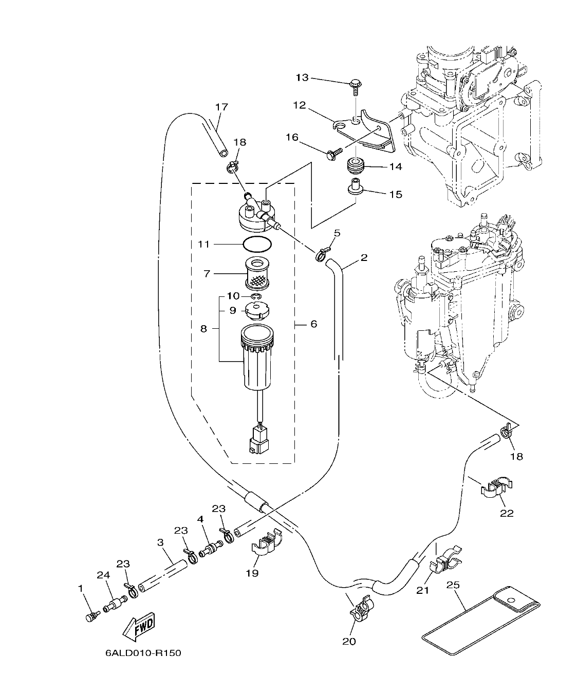 F250HET'21 – section 15 FUEL 1 COMBUSTIBLE 1 parts diagram