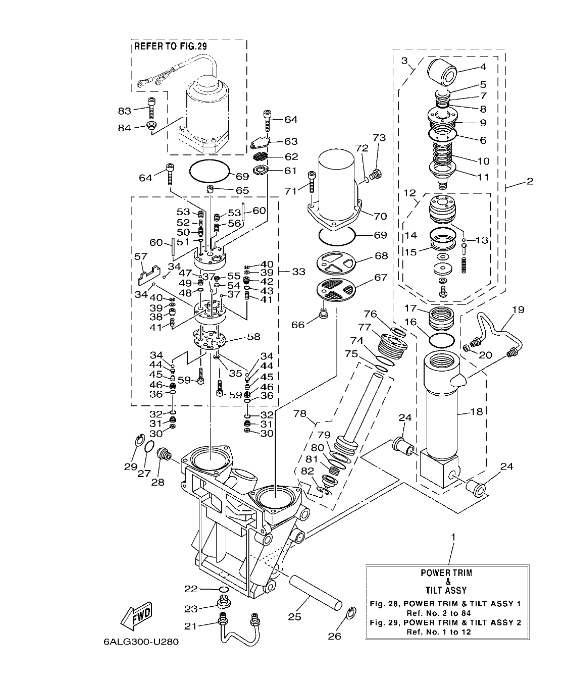 F250HET'21 – section 28 POWER TRIM & TILT ASSY 1 COMPONER Y PODER VARILLA 1 parts diagram