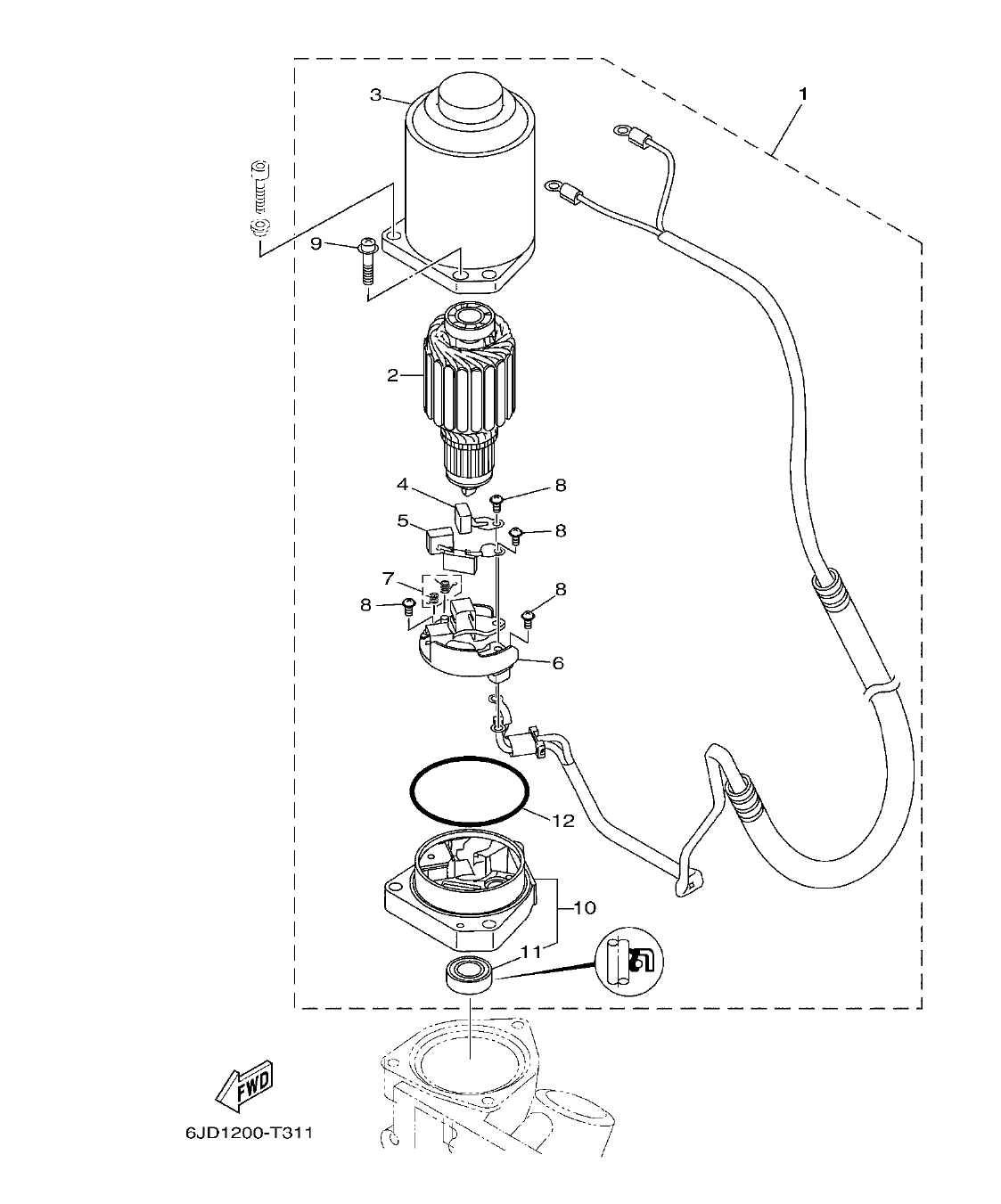 FL250HET'21 – section 29 POWER TRIM & TILT ASSY 2 COMPONER Y PODER VARILLA 2 parts diagram