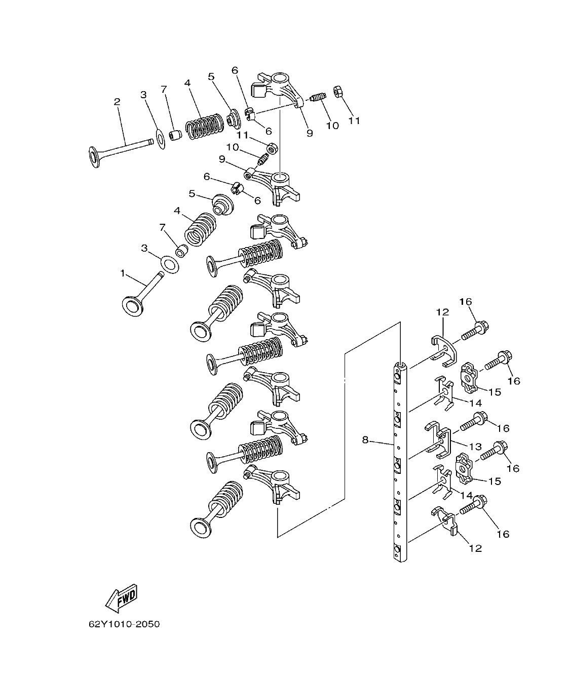 F50DET'04 – section 5 VALVE VALVULA parts diagram