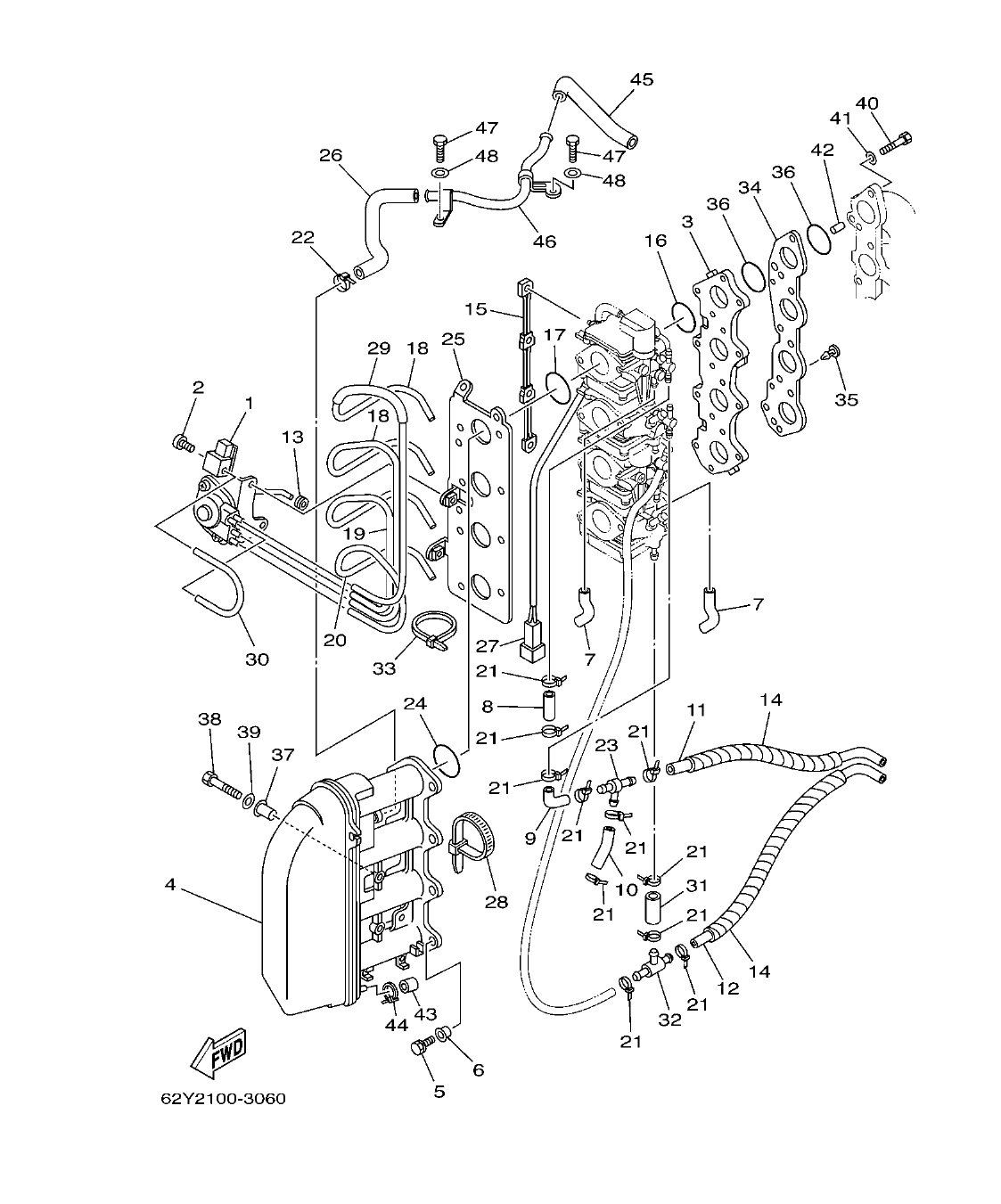 F50DET'04 – section 6 INTAKE ADMISION parts diagram