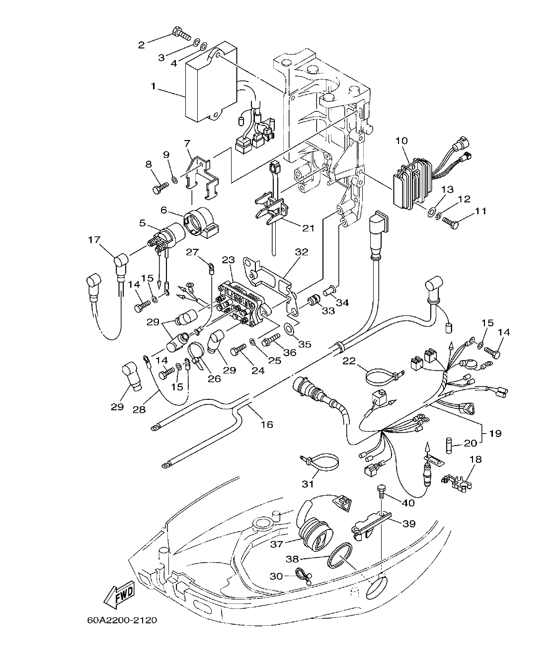 F50DET'04 – section 12 ELECTRICAL 2 EQUIPO ELECTRICO 2 parts diagram