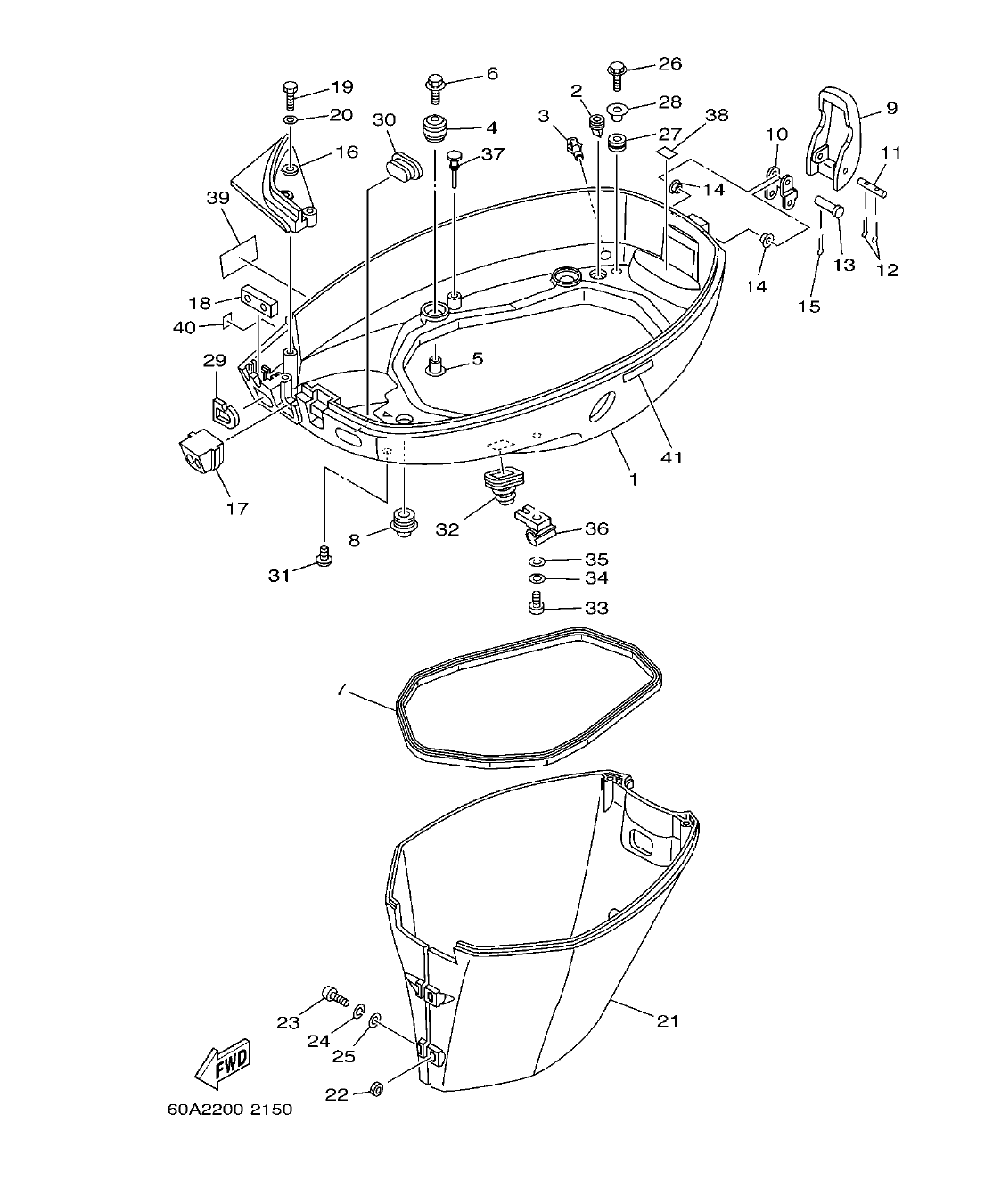F50DET'04 – section 15 BOTTOM COWLING CUBIERTA INFERIOR parts diagram