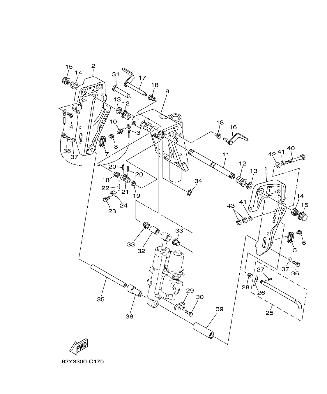 F50DET'04 – section 17 BRACKET 1 SOPORTE 1 parts diagram