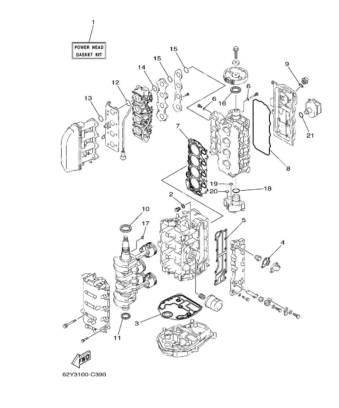 F50DET'04 – section 30 REPAIR KIT 1 ESTUCHE REPARATION 1 parts diagram