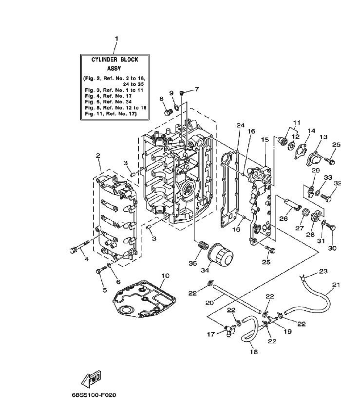 F60A – section 2 CYLINDER & CRANKCASE 1 parts diagram