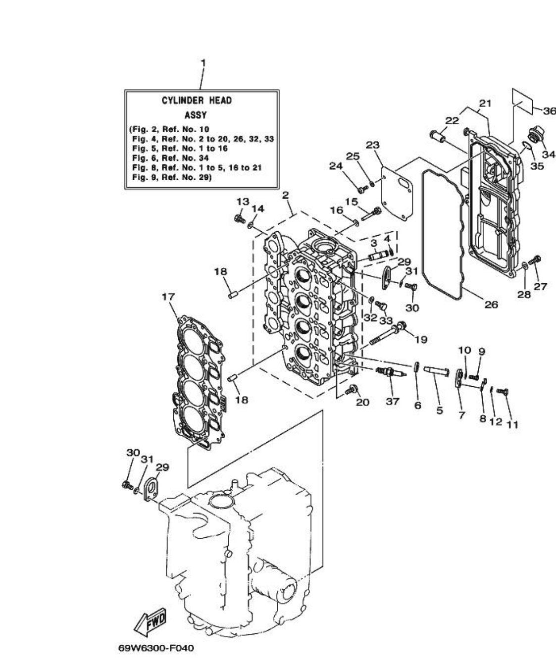 F60A – section 4 CYLINDER & CRANKCASE 2 parts diagram