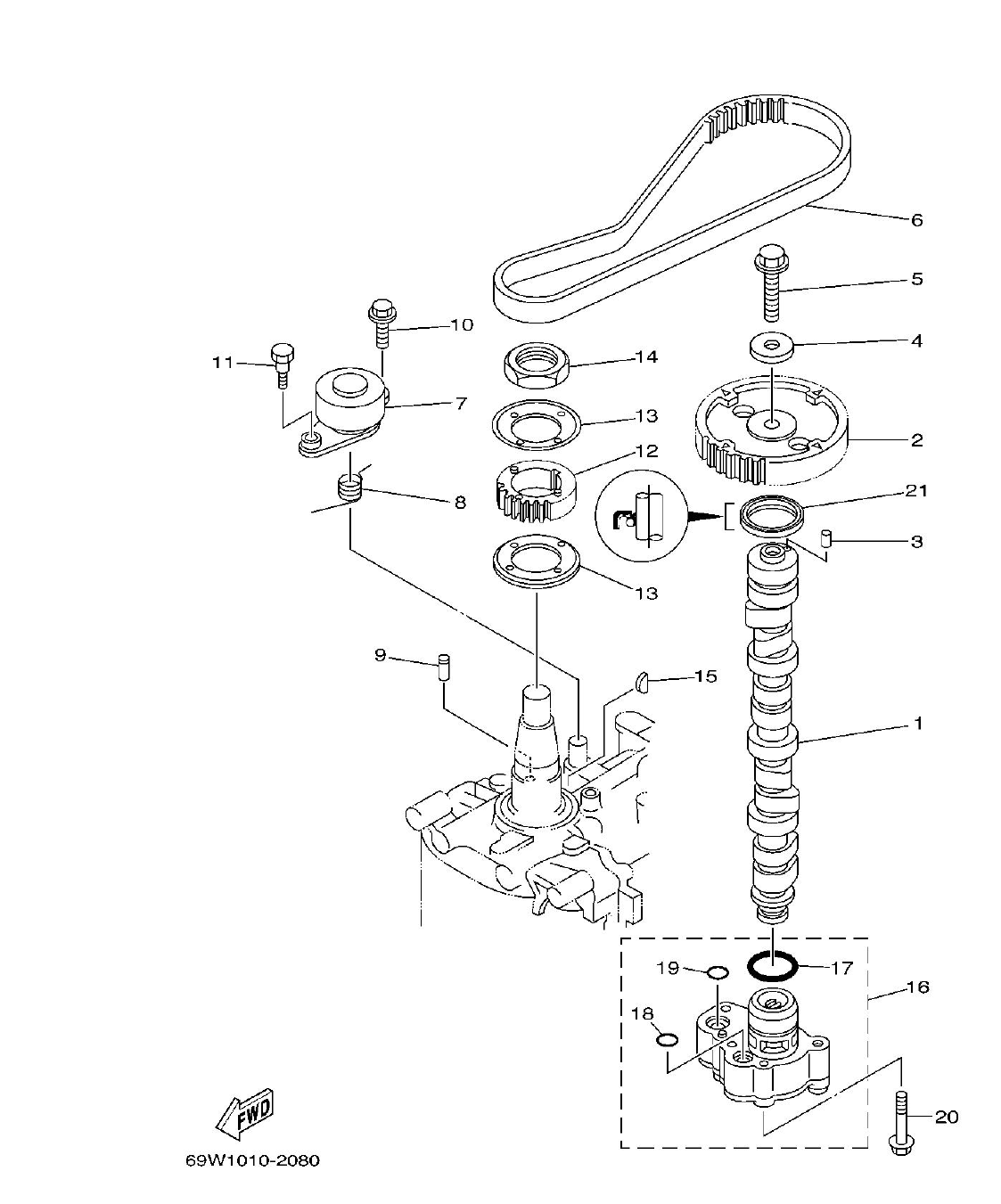 F60A – section 8 OIL PUMP parts diagram