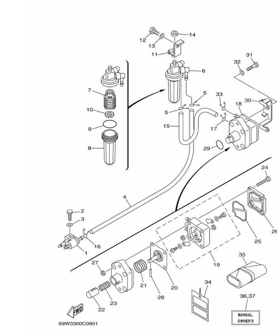 F60A – section 9 FUEL parts diagram