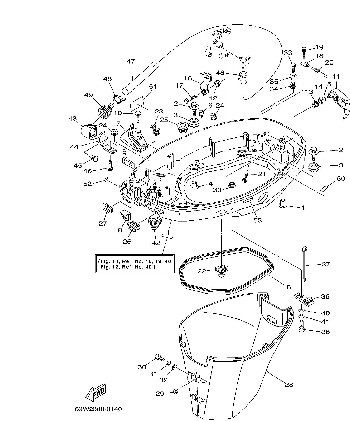 Fig. 14 – BOTTOM COWLING diagram
