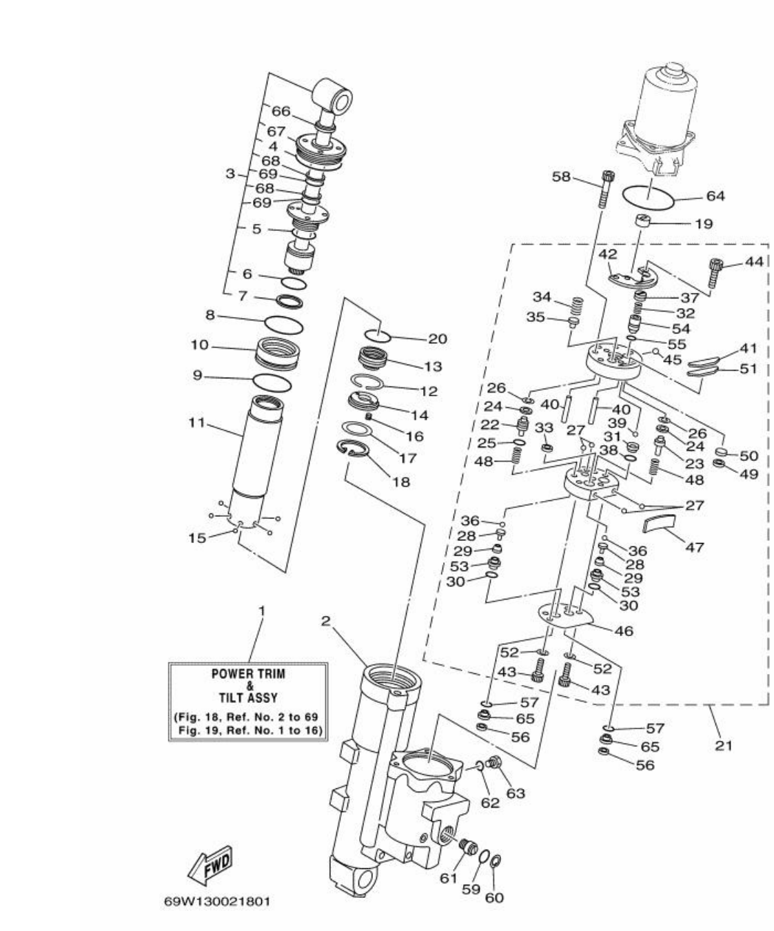 F60A – section 18 POWER TRIM & TILT ASSY 1 parts diagram