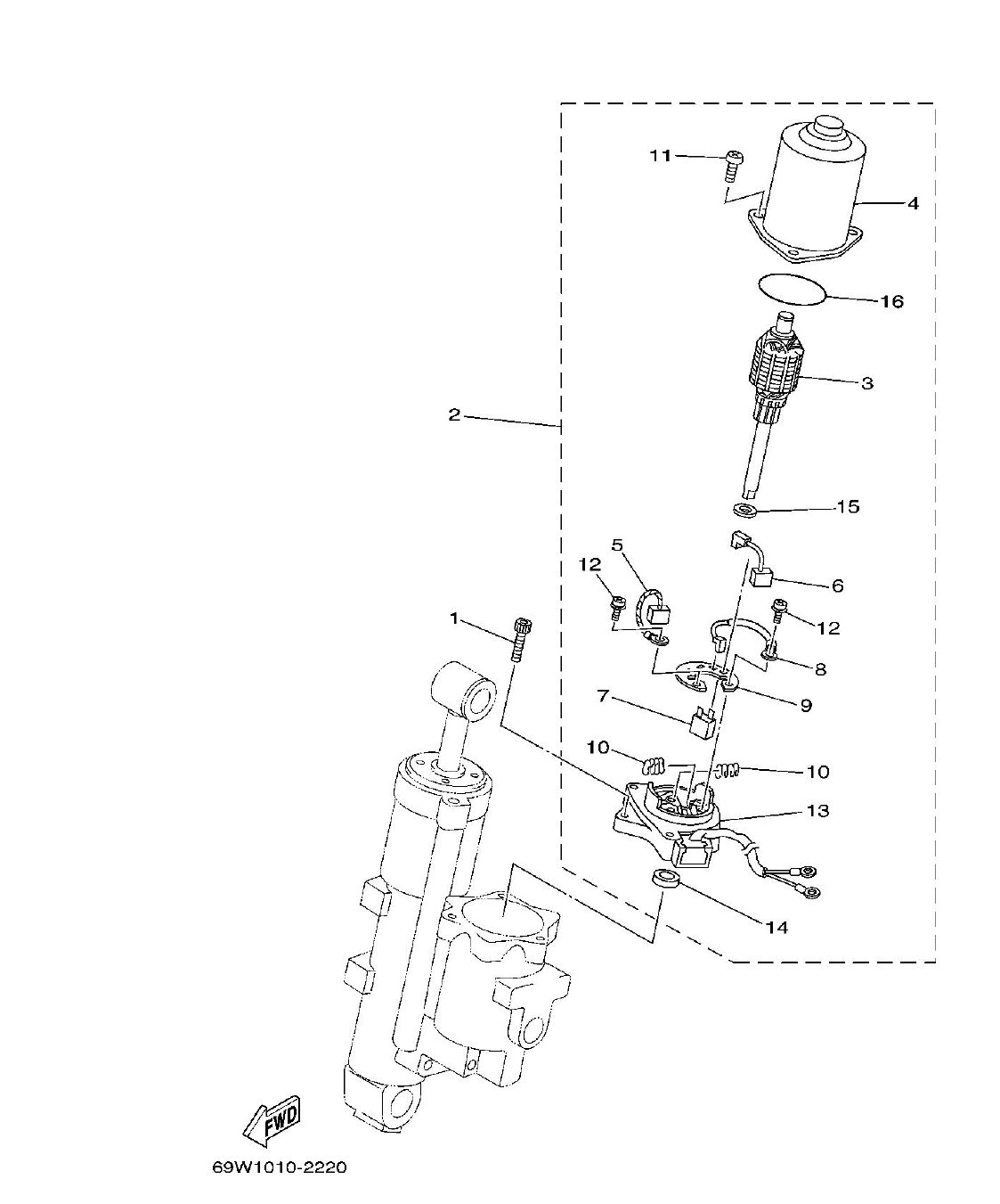 F60A – section 19 POWER TRIM & TILT ASSY 2 parts diagram