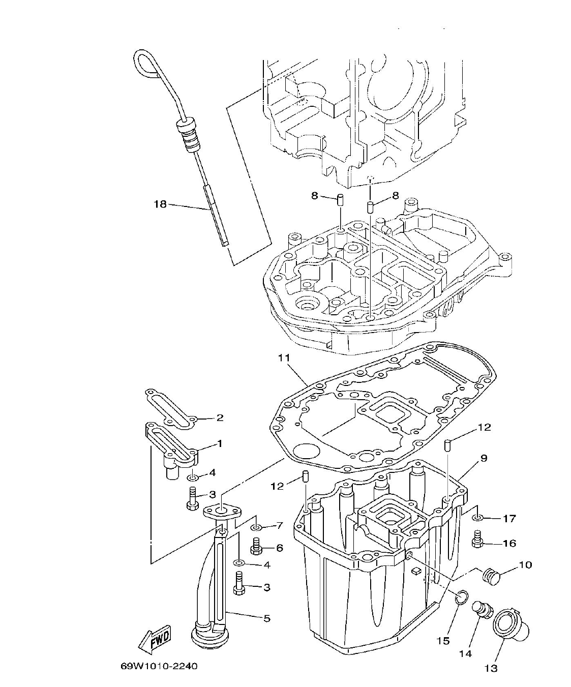F60A – section 21 OIL PAN parts diagram