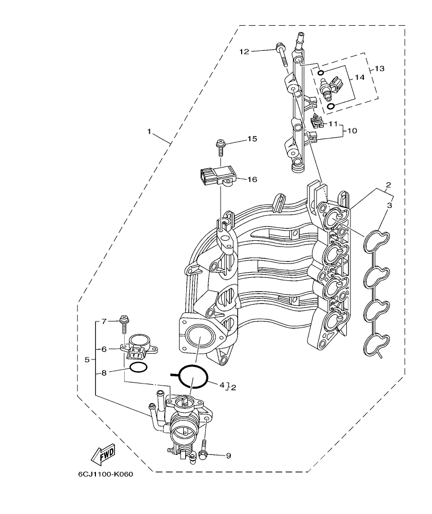 F70LA – section 6 INTAKE 1 parts diagram