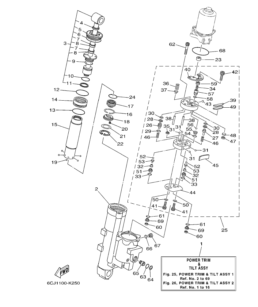 Fig. 25 – POWER TRIM & TILT ASSY 1