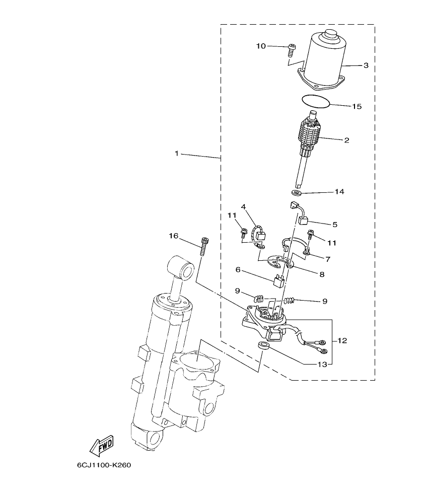 Fig. 26 – POWER TRIM & TILT ASSY 2