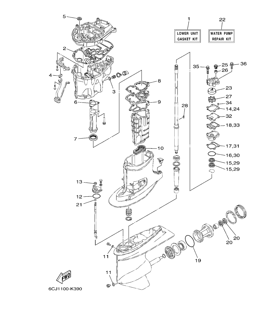 F70LA – section 38 REPAIR KIT 2 parts diagram
