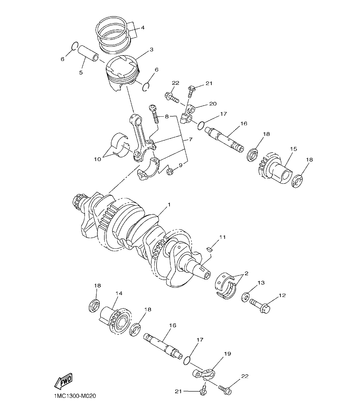 FJR1300AP – section 2 CRANKSHAFT & PISTON parts diagram
