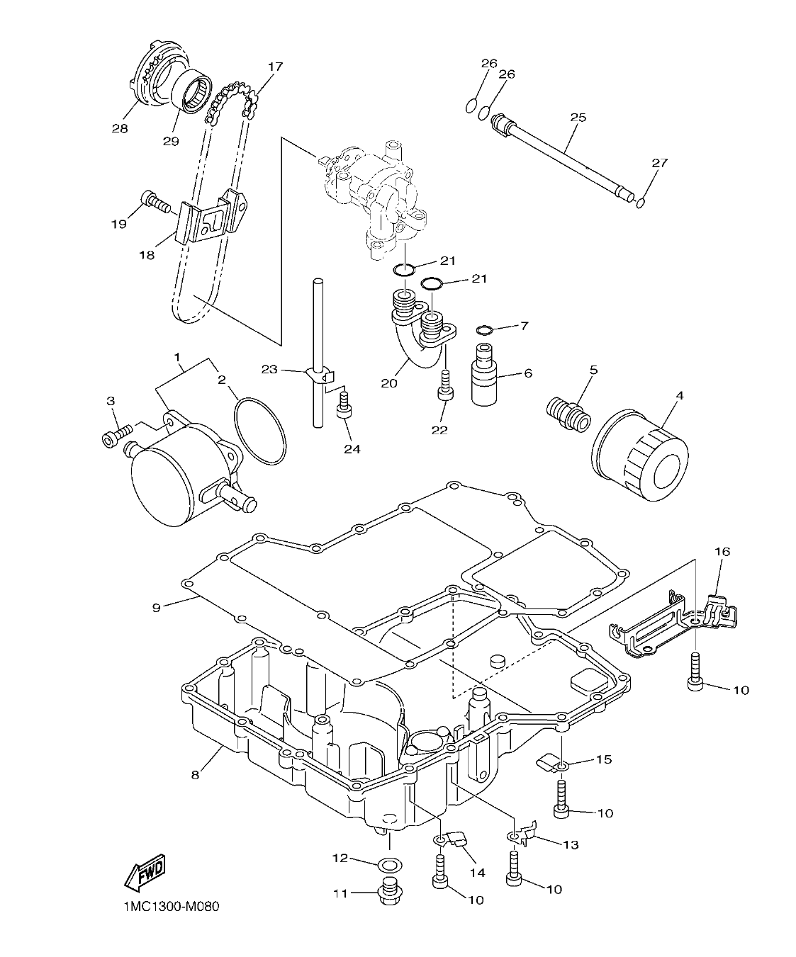 FJR1300AP – section 8 OIL COOLER parts diagram