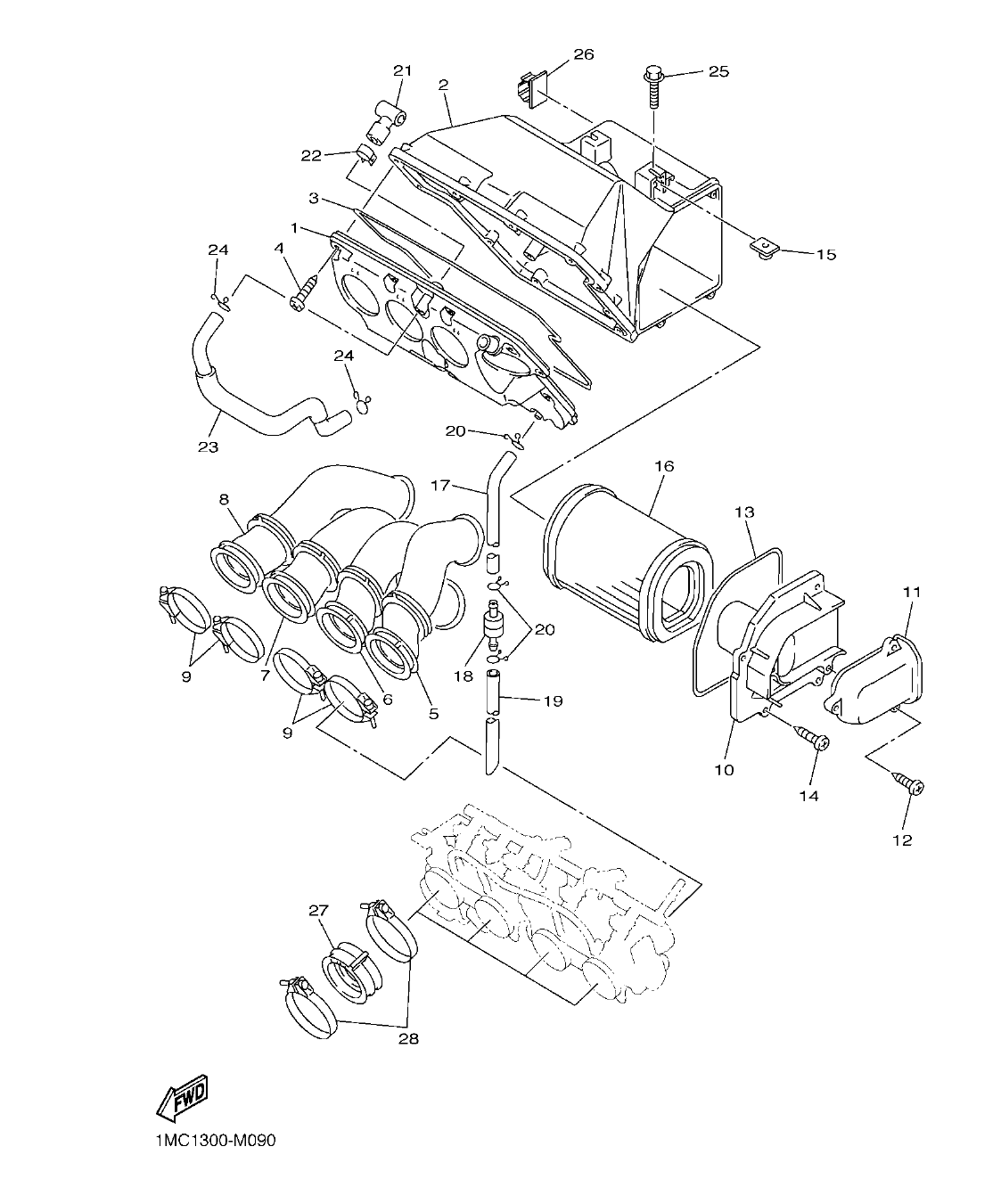 FJR1300AP – section 9 INTAKE parts diagram