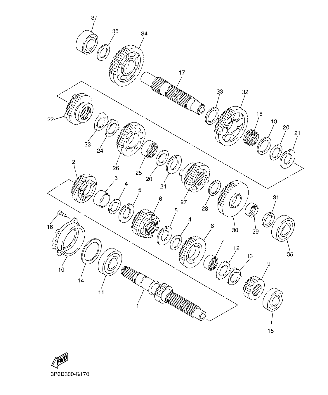 FJR1300AP – section 17 TRANSMISSION parts diagram