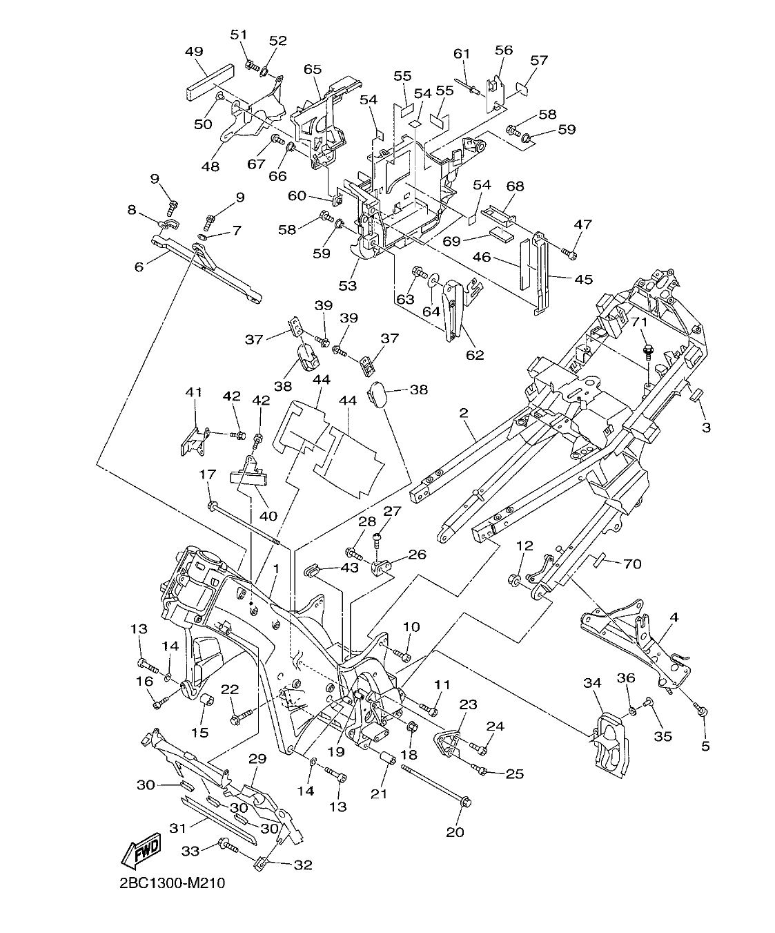 FJR1300AP – section 21 FRAME parts diagram